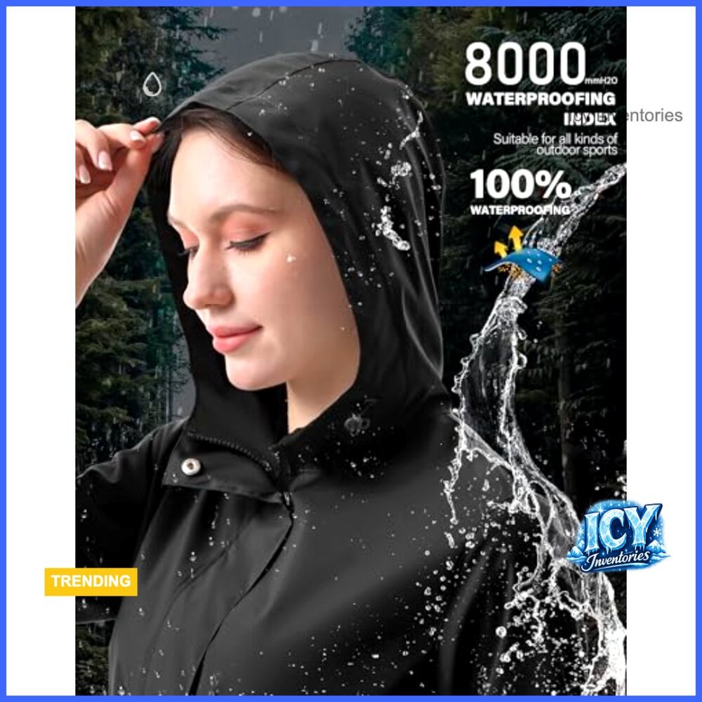 Waterproof Polyester Rain Jacket Packable Lightwe… - image 4
